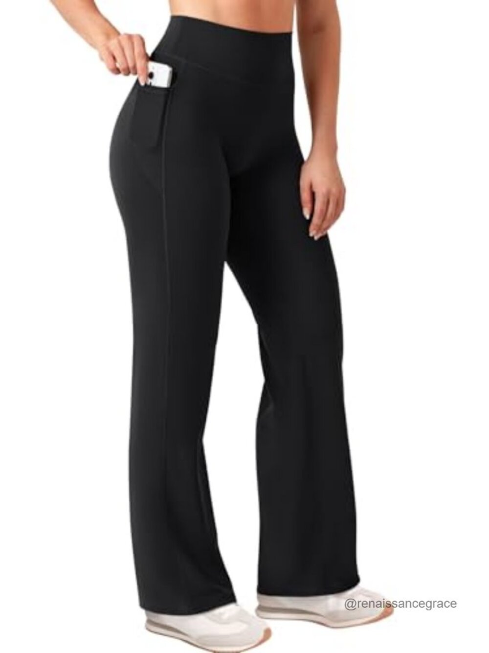 High Waisted Wide Leg Yoga Pants with Pockets Buttery Soft Nylon Blend